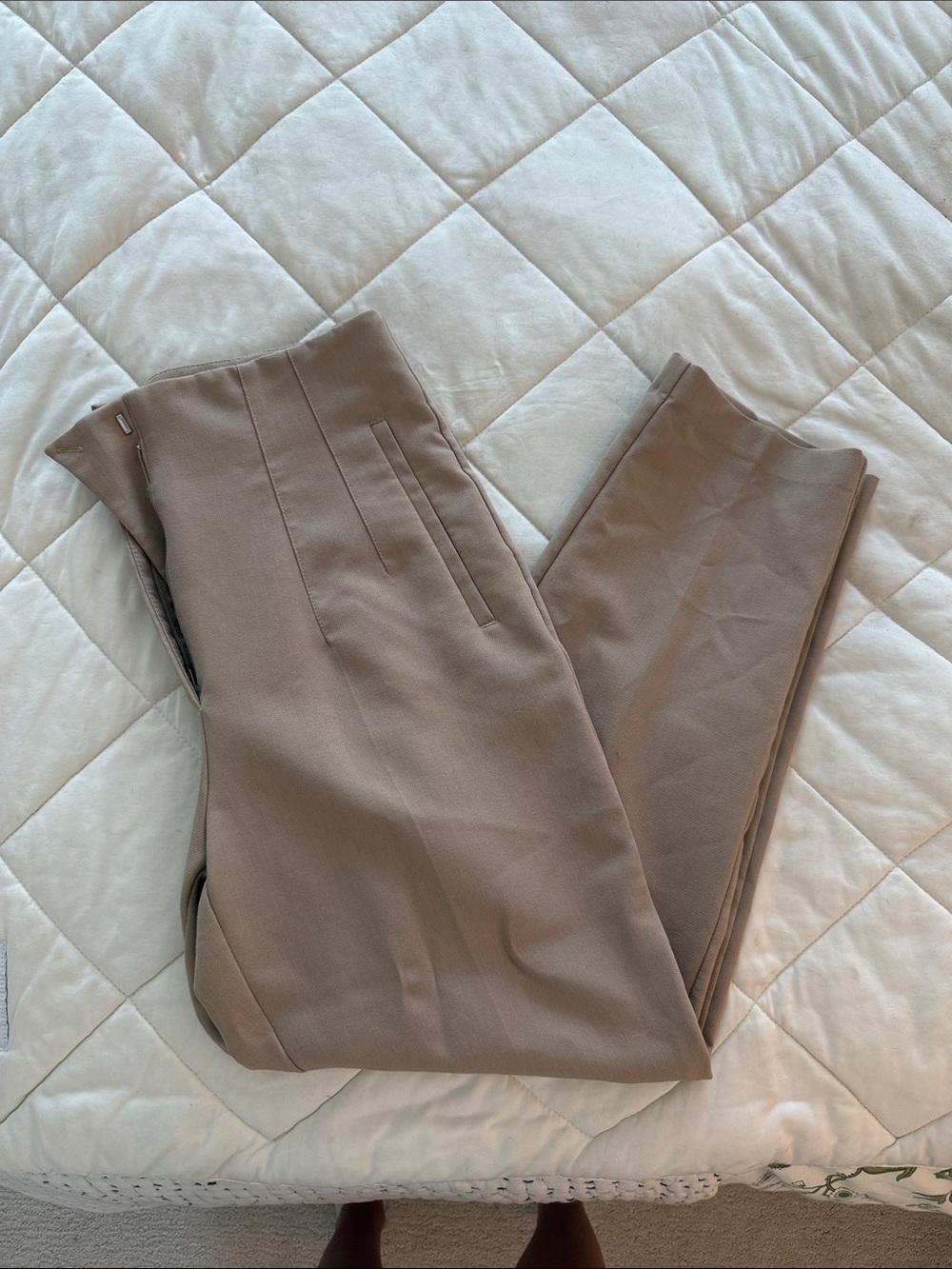 Viral Zara Taupe Slim Trousers